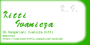 kitti ivanicza business card